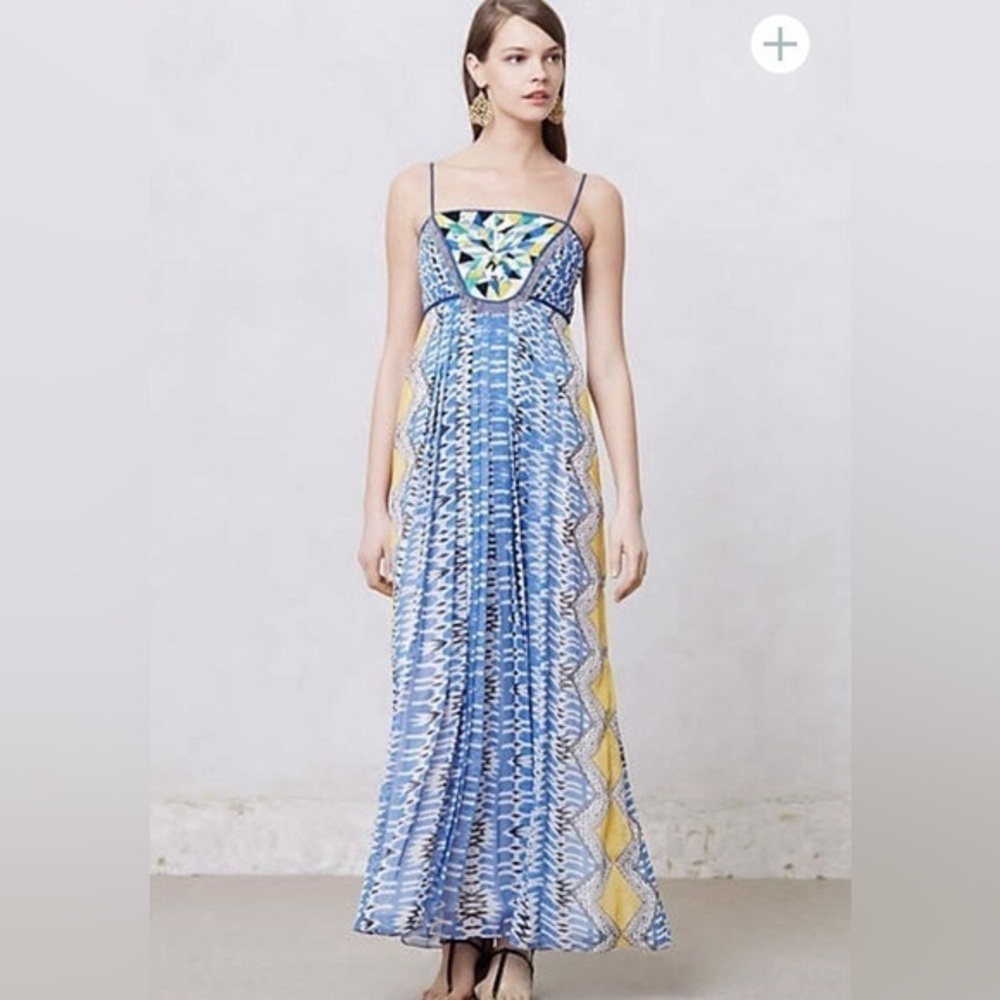 Anthropologie Ranna Gill Sunburst Beaded Maxi Dress Size Extra Small